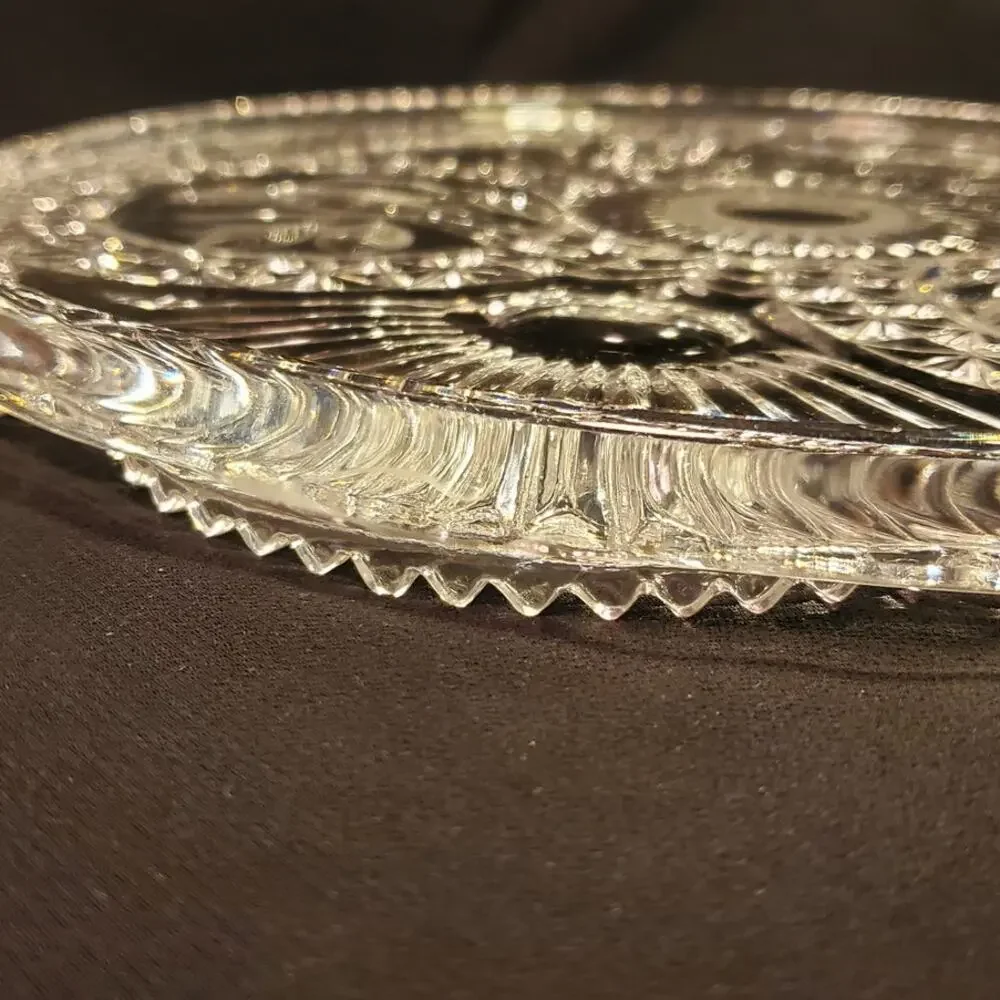 Vintage Hofbaur The Byrdes Clear 12' Cake Plate